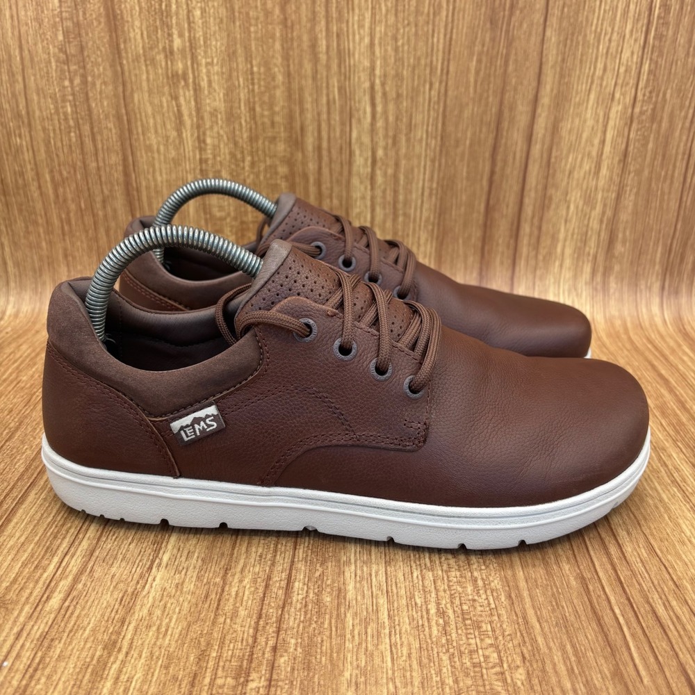 Lems Nine2Five V2 Oxford Mens 9 Coffee & Cream Leather Minimalist Zero Drop Shoe